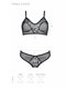 Transparentes Dessous-Set mit Netz und Spitze | Passion
