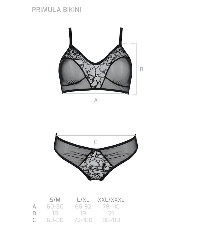 Transparentes Dessous-Set mit Netz und Spitze | Passion