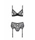 Edles Dessous-Set aus Netz mit floralem Samt Muster | Passion