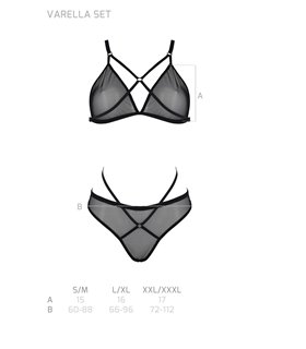 Transparentes Netz-Dessous-Set mit Hakenverschluss | Passion
