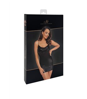 Wetlook Minikleid mit abnehmbarer Kette und Hakenverschluss | Noir Handmade