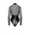 Transparenter Netz-Body mit Reißverschluss und Metallringen | Noir Handmade