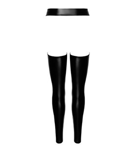 Elegante Chaps mit Knopfverschluss und glänzender Oberfläche | Noir Handmade