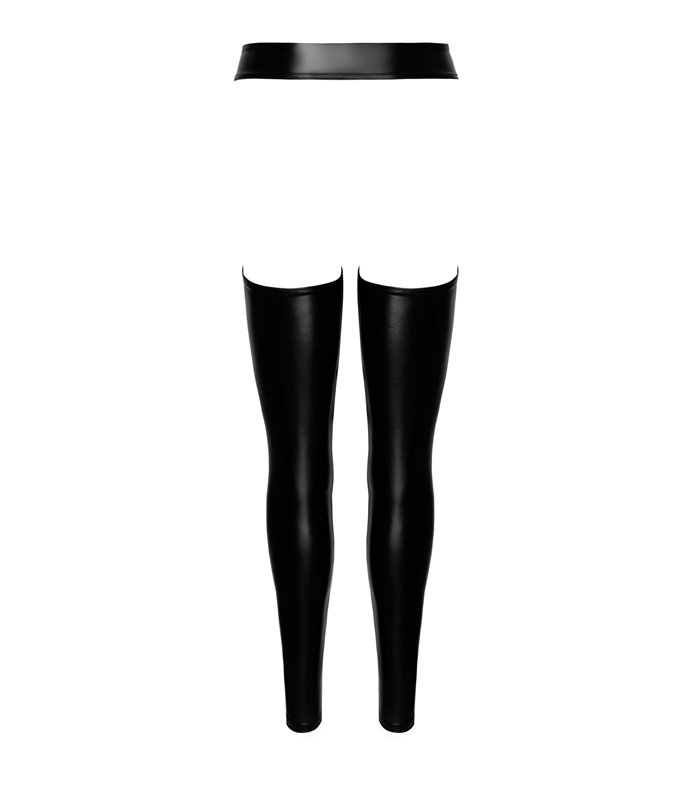 Elegante Chaps mit Knopfverschluss und glänzender Oberfläche | Noir Handmade