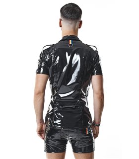 Military Hemd aus Lack-Optik mit LGBTQ+ Details | Regnes Fetish Planet Military Hemd aus Lack-Optik mit LGBTQ+ Details | Regnes Fetish Planet