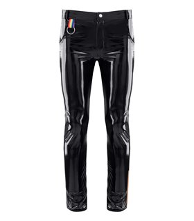 Herren Lack-Hose mit Taschen und Regenbogen-Akzent | Regnes Fetish Planet Herren Lack-Hose mit Taschen und Regenbogen-Akzent | Regnes Fetish Planet