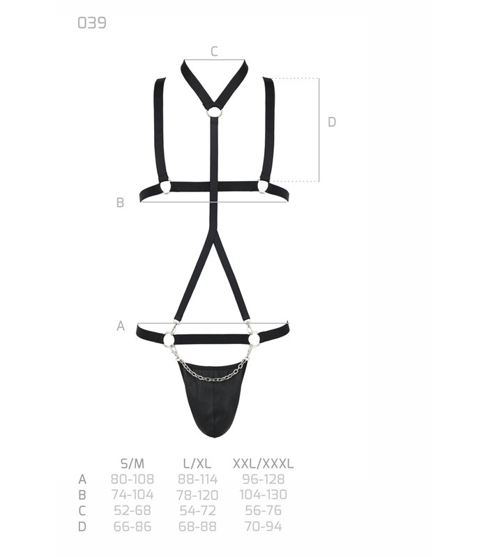 Harness-Set mit Gummibändern und Metallelementen | Passion Menswear