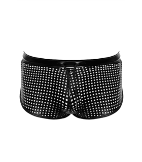 Perforierte Kunstleder-Shorts mit elegantem Strukturdesign | Noir Handmade Men