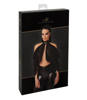 Transparenter Neckholder-Bolero mit Druckknöpfen | Noir Handmade