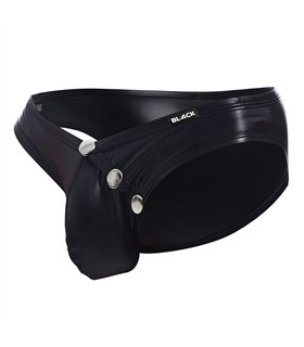 Herren-Slip mit Druckknöpfen, Wetlook-Design | CUT4MEN Herren-Slip mit Druckknöpfen, Wetlook-Design | CUT4MEN