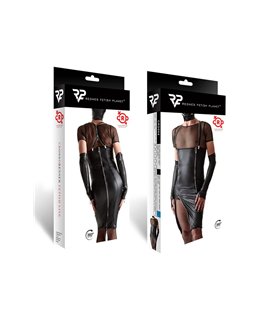 Wetlook-Kleid mit Reißverschlüssen und abnehmbaren Hosenträgern | Regnes Fetish Planet Wetlook-Kleid mit Reißverschlüssen und abnehmbaren Hosenträgern | Regnes Fetish Planet