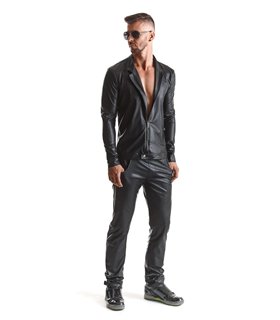 Slim-Fit Fliegerjacke aus Wetlock-Material mit Metallknöpfen | Regnes Fetish Planet Slim-Fit Fliegerjacke aus Wetlock-Material mit Metallknöpfen | Regnes Fetish Planet