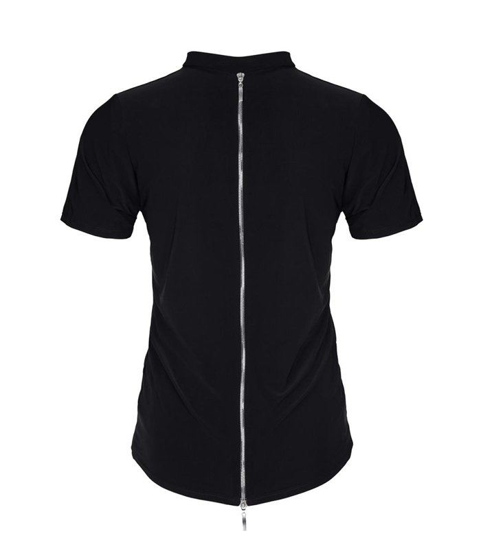 T-Shirt mit Reißverschluss hinten, durchgehend, zweiseitig | Regnes Fetish Planet