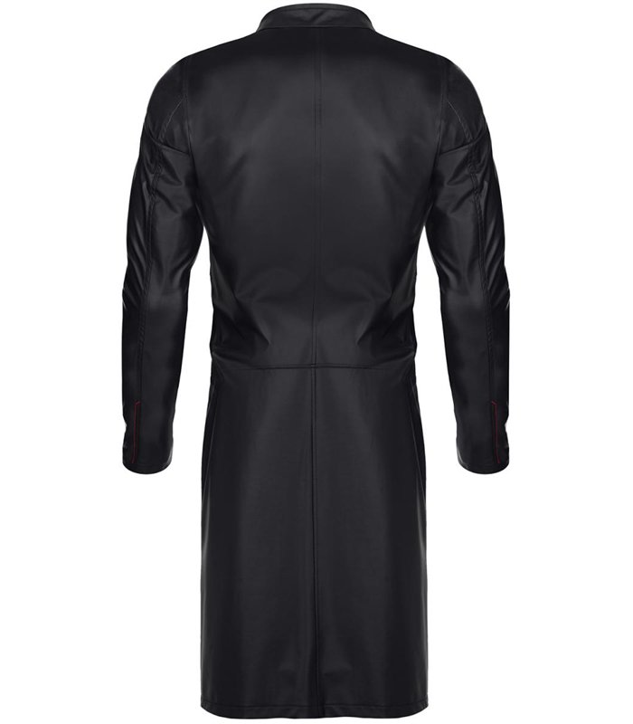 Eleganter Herren Wetlook Mantel mit diagonalen Nähten | Regnes Fetish Planet