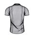 Transparentes Herren Mesh Poloshirt mit vertikalen Steppnähten | Regnes Fetish Planet