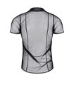 Transparentes Herren Mesh Poloshirt mit vertikalen Steppnähten | Regnes Fetish Planet Transparentes Herren Mesh Poloshirt mit vertikalen Steppnähten | Regnes Fetish Planet