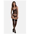 Transparentes Netz-Dessous-Set mit Strumpfhaltern und Bügel-BH | Passion Transparentes Netz-Dessous-Set mit Strumpfhaltern und Bügel-BH | Passion
