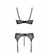 Edles Dessous-Set aus Netz mit floralem Samt Muster | Passion