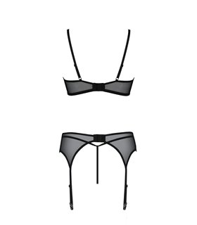 Edles Dessous-Set aus Netz mit floralem Samt Muster | Passion Edles Dessous-Set aus Netz mit floralem Samt Muster | Passion