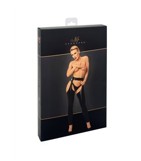 Elegante Chaps mit Knopfverschluss und glänzender Oberfläche | Noir Handmade