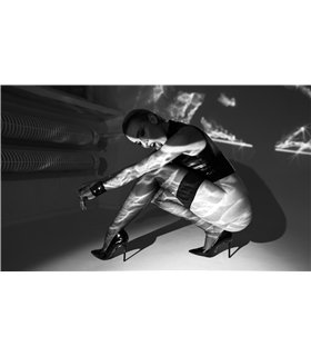 Wetlook Top mit PVC-Kragen und durchgehendem Frontreißverschluss | Noir Handmade