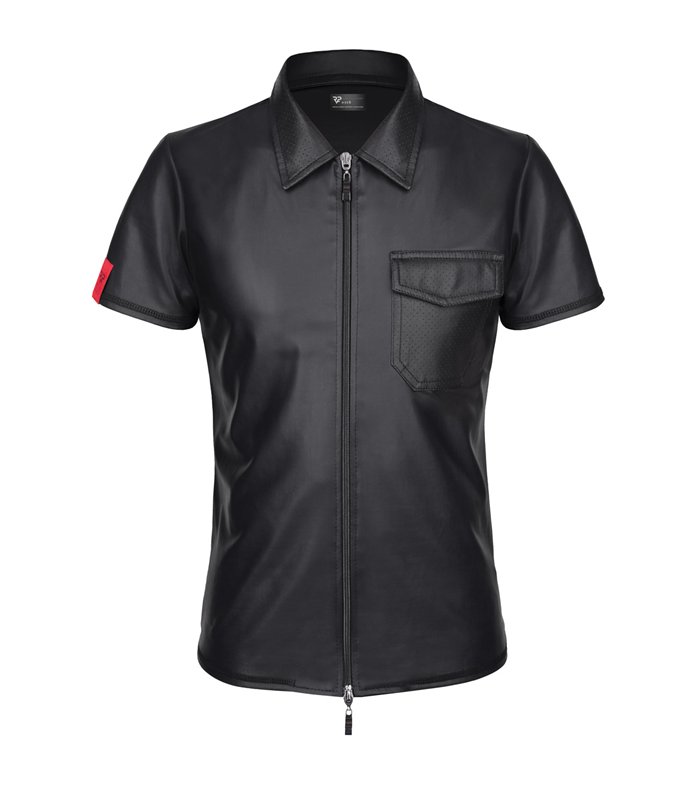 Herren Poloshirt Wetlook Reißverschluss Design | Regnes Fetish Planet