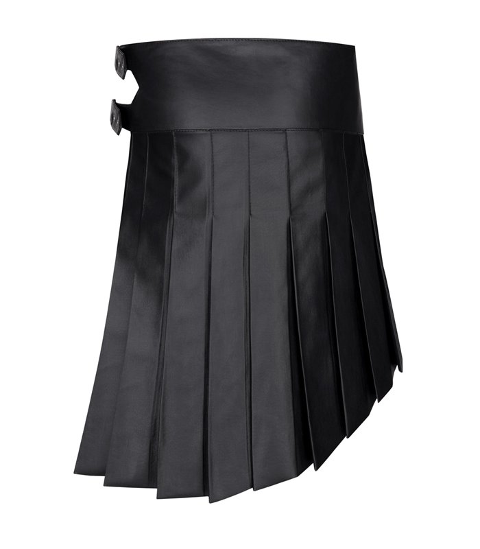 Herren Asymmetrischer Rock mit vertikalen Falten und Gürteldetails | Regnes Fetish Planet
