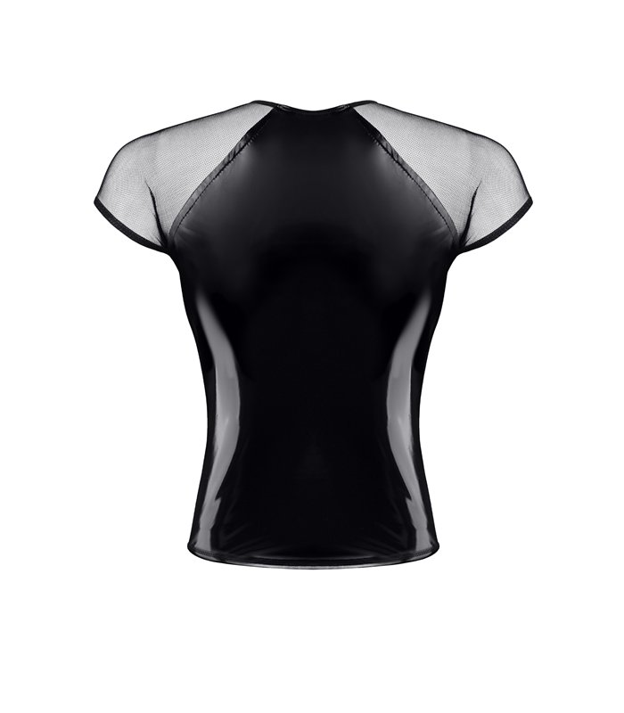 PVC Mesh T-Shirt mit Regenbogen-Patch für Herren | Regnes Fetish Planet