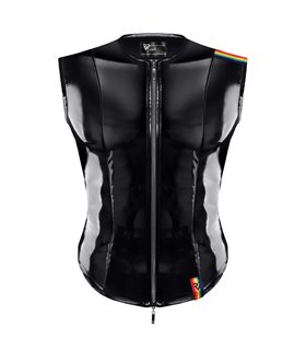 PVC Herren Weste mit vertikalen Nähten und Zipper | Regnes Fetish Planet PVC Herren Weste mit vertikalen Nähten und Zipper | Regnes Fetish Planet