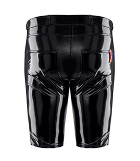 Herren Lack-Shorts mit Regenbogen-Akzent und Taschen | Regnes Fetish Planet Herren Lack-Shorts mit Regenbogen-Akzent und Taschen | Regnes Fetish Planet
