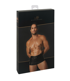 Herren Wetlook Shorts mit Reißverschluss-Details und Einsätzen | Noir Handmade Men