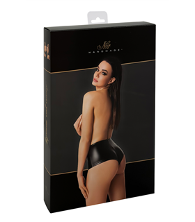 Elastische High-Waist Shorts mit glänzender Polymerbeschichtung | Noir Handmade