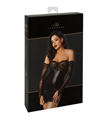 Wetlook Minikleid mit Spitzendetails und Armstulpen | Noir Handmade