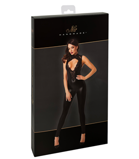 Eleganter Overall mit Spitzeneinsatz und Hakenverschluss | Noir Handmade