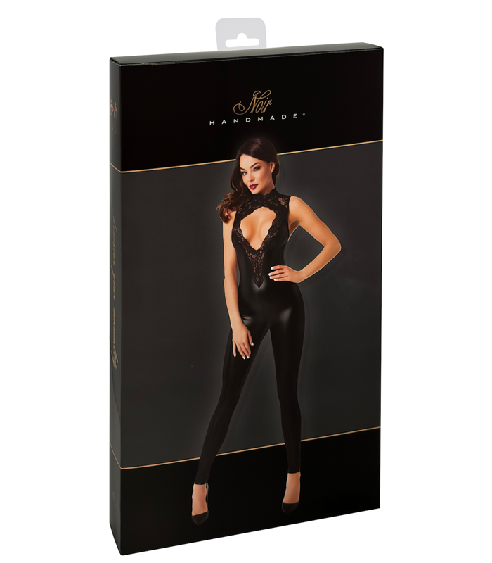 Eleganter Overall mit Spitzeneinsatz und Hakenverschluss | Noir Handmade