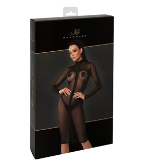 Transparentes Netzkleid mit zweiwegigem Reißverschluss | Noir Handmade