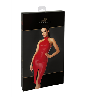 Wetlook Kleid mit Reißverschluss, figurbetonter Schnitt | Noir Handmade