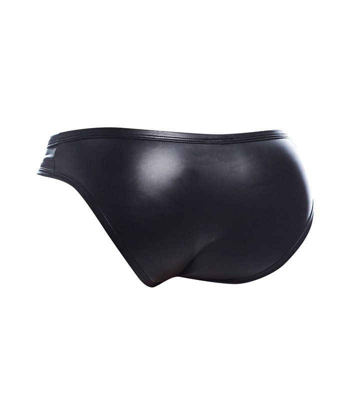 Herren-Slip mit Druckknöpfen, Wetlook-Design | CUT4MEN