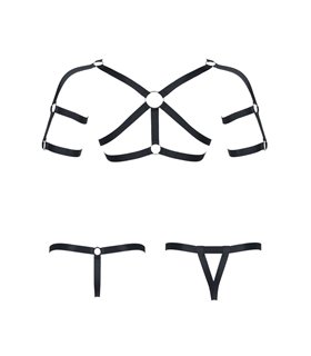 Elastisches Harness-Set mit Oberteil und zwei Unterteilen | Regnes Fetish Planet Elastisches Harness-Set mit Oberteil und zwei Unterteilen | Regnes Fetish Planet