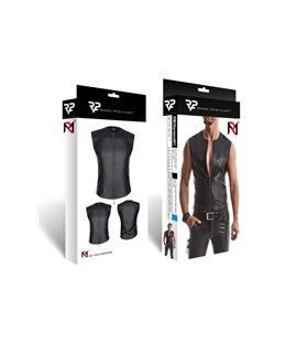 Herren Wetlook Weste mit Doppel-Reißverschluss | Regnes Fetish Planet Herren Wetlook Weste mit Doppel-Reißverschluss | Regnes Fetish Planet