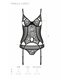 Transparentes Netz-Dessous-Set mit Strumpfhaltern und Bügel-BH | Passion