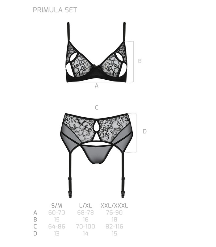 Edles Dessous-Set aus Netz mit floralem Samt Muster | Passion