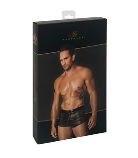 Perforierte Kunstleder-Shorts mit elegantem Strukturdesign | Noir Handmade Men