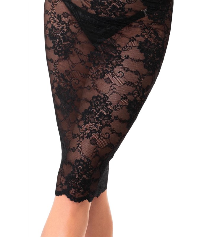 Elegantes Spitzenkleid mit Hakenverschluss und figurbetontem Schnitt | Noir Handmade