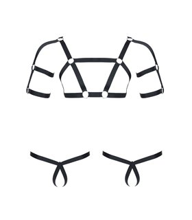 Elastisches Harness-Set mit Oberteil und zwei Unterteilen | Regnes Fetish Planet Elastisches Harness-Set mit Oberteil und zwei Unterteilen | Regnes Fetish Planet