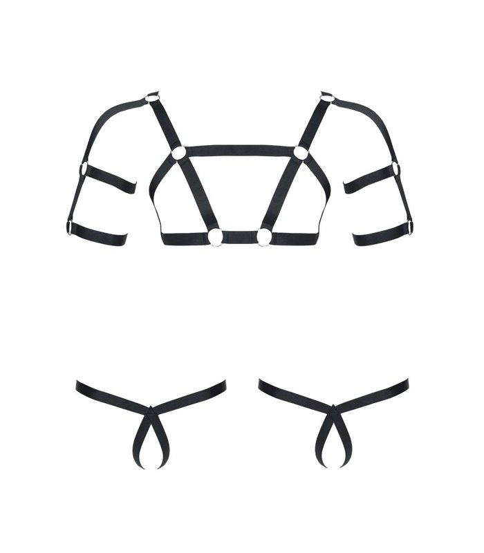 Elastisches Harness-Set mit Oberteil und zwei Unterteilen | Regnes Fetish Planet