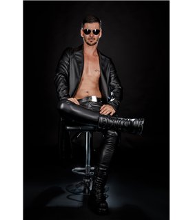 Herren Kunstleder Mantel mit Revers und Taillenbetonung | Regnes Fetish Planet Herren Kunstleder Mantel mit Revers und Taillenbetonung | Regnes Fetish Planet