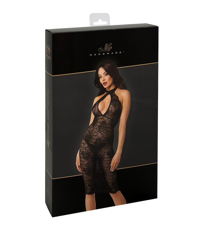 Elegantes Spitzenkleid mit Hakenverschluss und figurbetontem Schnitt | Noir Handmade