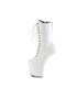 CRAZE-1040TT Plateau Pony Stiefelette - Schwarz/Weiß Lack | Pleaser
