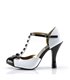 Pin Up Couture Pumps SMITTEN-10 Weiss-Schwarz Lack